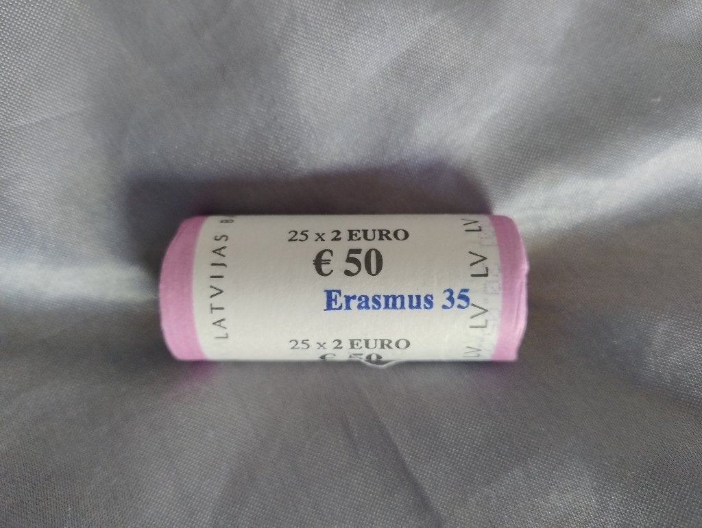 Letland. 2 Euro 2022 "Erasmus" (25 stuks) in zichtrol, Ophalen of Verzenden, Overige landen, 2 euro
