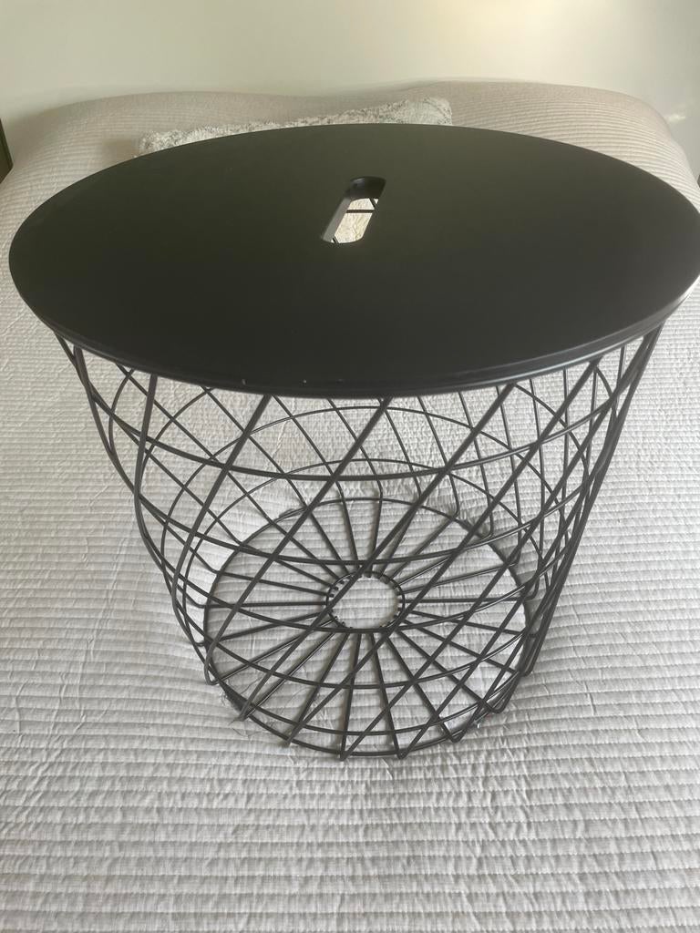 IKEA draadmand tafel met los blad - Zwart, Huis en Inrichting, Tafels | Bijzettafels, Ophalen, Minder dan 45 cm, Minder dan 55 cm