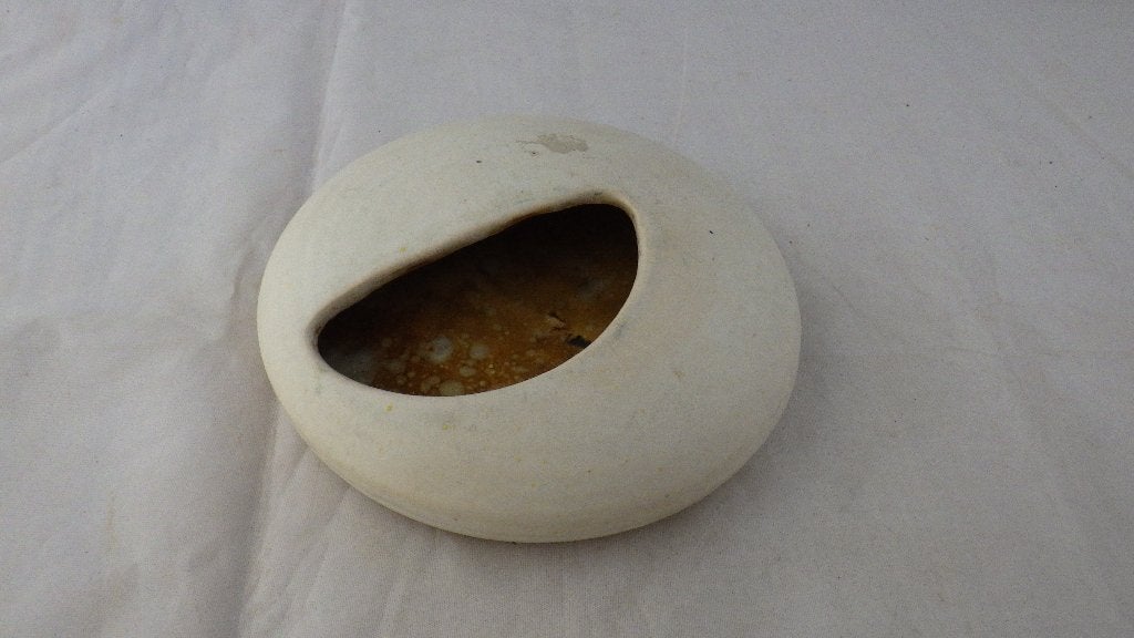 mooie schaal/vaas ceramic beige Prosman Japandi, Ophalen of Verzenden, Huis en Inrichting