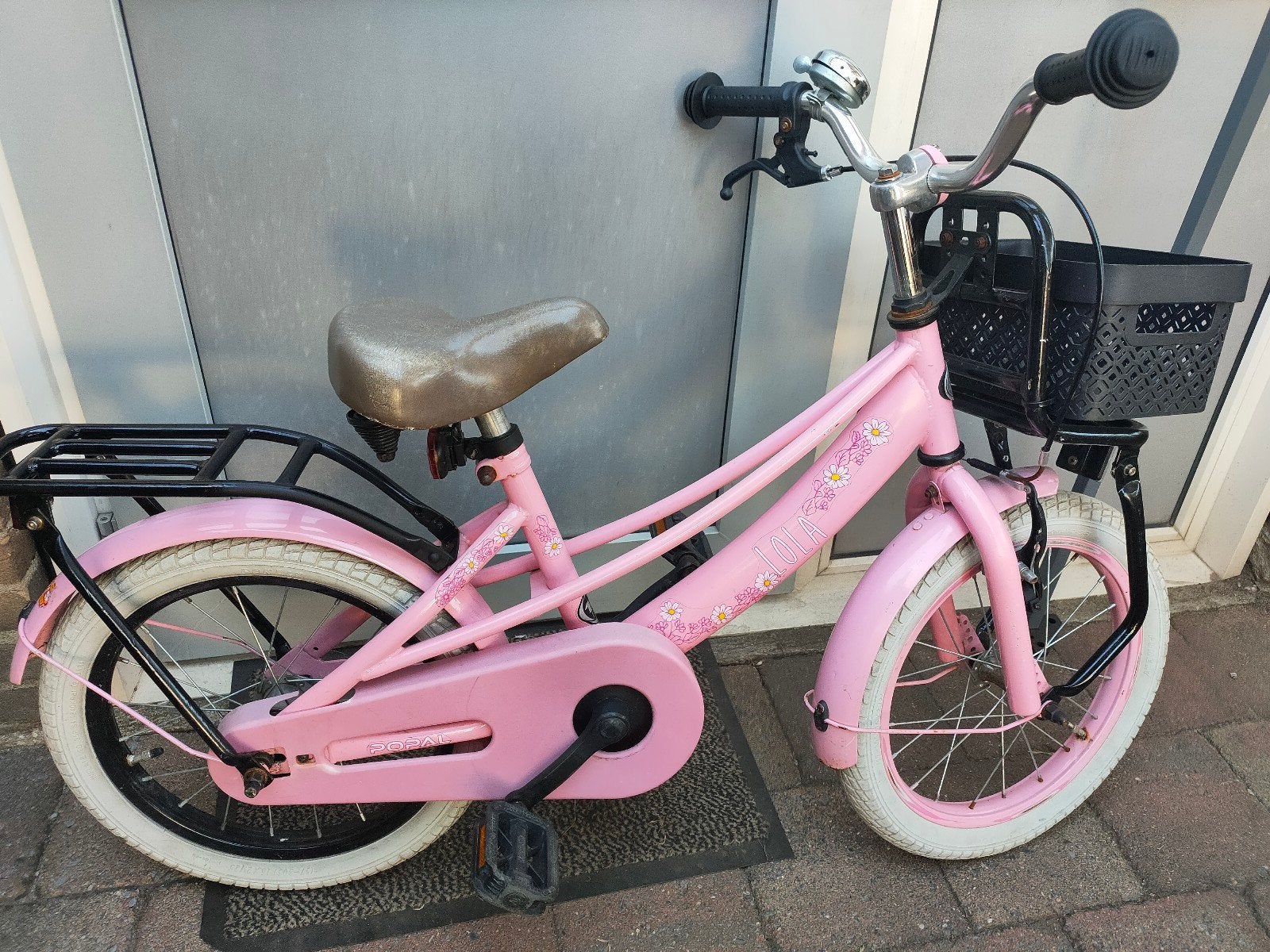 16 inch Popal Lola kinderfiets 
Met mandje voorop., Ophalen, Terugtraprem, Gebruikt, Handrem