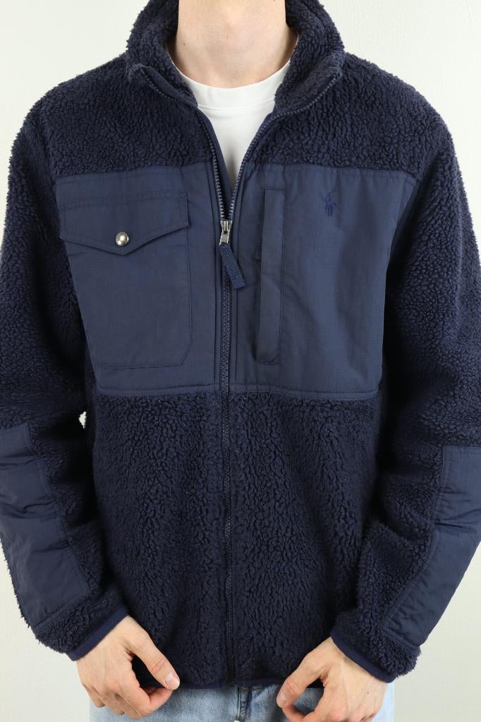 Ralph Lauren teddy jas - L, Kleding | Heren, Jassen | Winter, Maat 52/54 (L), Blauw, Ralph Lauren, Ophalen of Verzenden