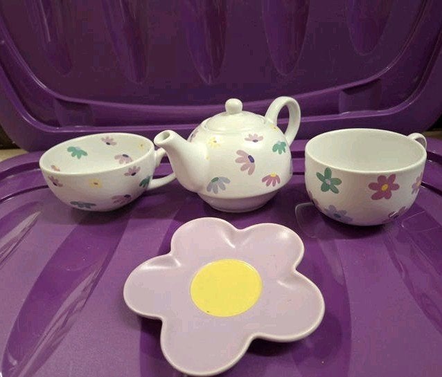 Servies voor kindjes poselein met bloemetjes, Ophalen of Verzenden, Overige stijlen