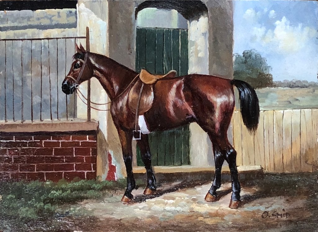 O. Smid Schilderij 'Gezadeld paard', Ophalen of Verzenden