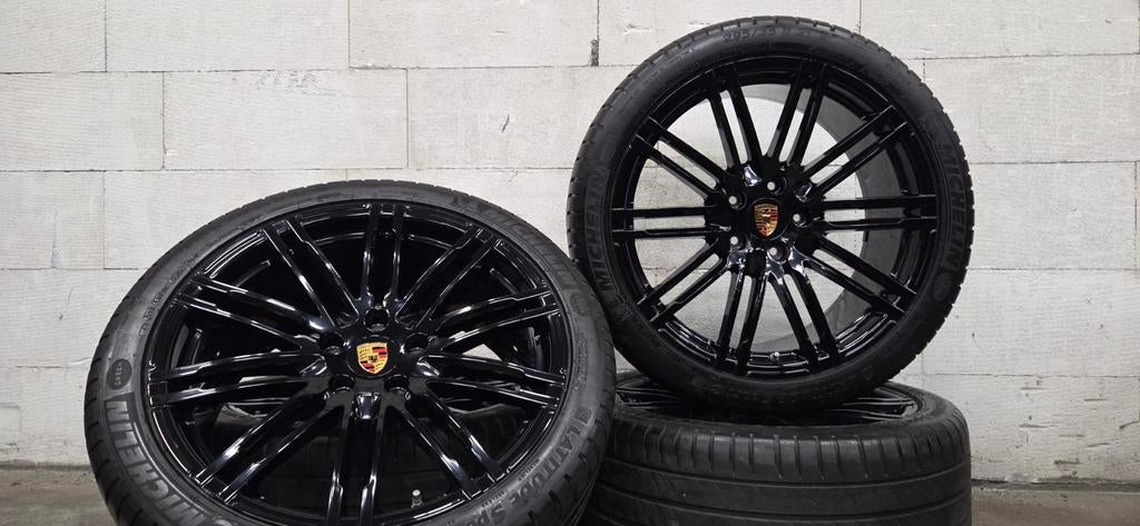 21" Porsche Cayenne 958 Turbo orig velgen zomerbanden, Auto-onderdelen, Banden en Velgen, Gebruikt, 295 mm, Banden en Velgen, V