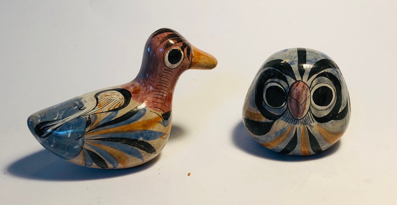 Mexicaanse Tonola eendje en uil, handgemaakt, vintage, Ophalen of Verzenden, Zo goed als nieuw, Dier