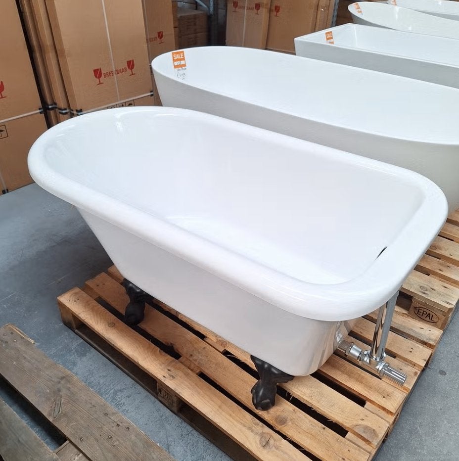 OP=OP Ligbad met leeuwenpootjes mat zwart 140x75x58 nr436, Ophalen of Verzenden, Nieuw