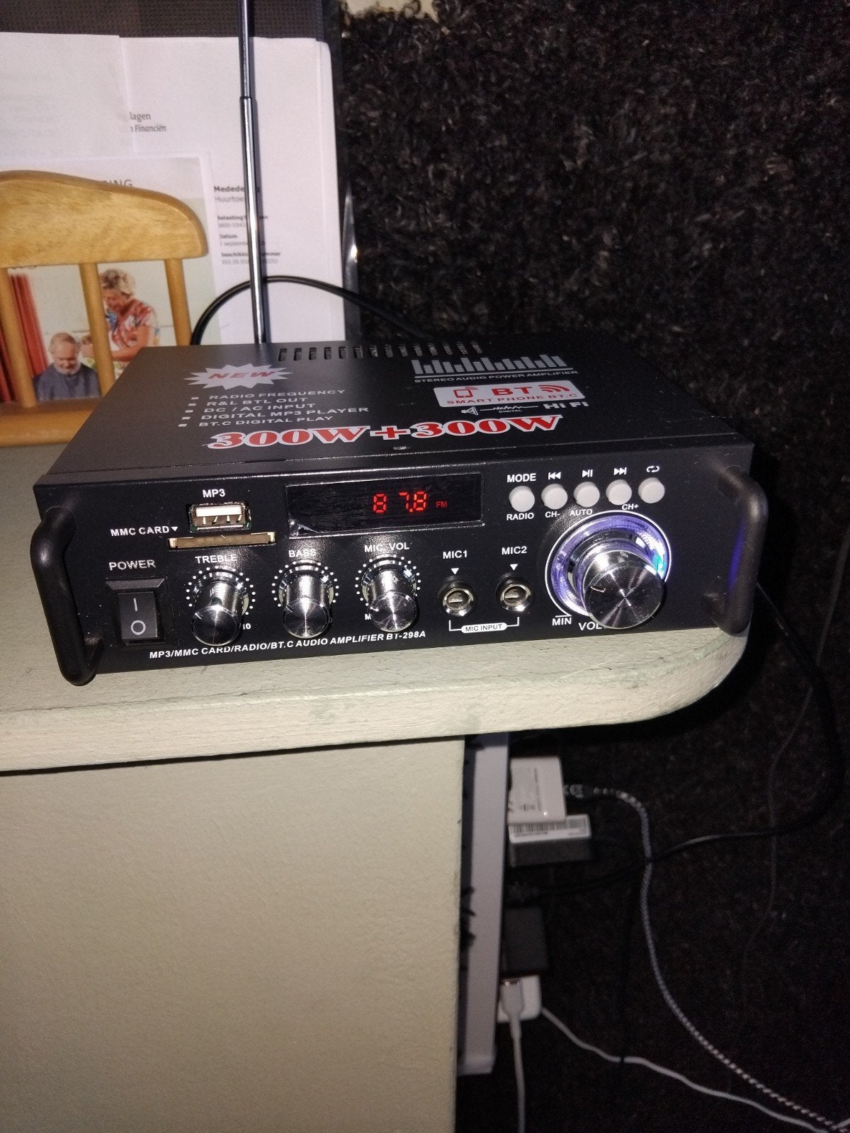 Stereo Audio Versterker 300W+300W met Bluetooth en Radio, Overige merken, Nieuw, Ophalen of Verzenden, 120 watt of meer