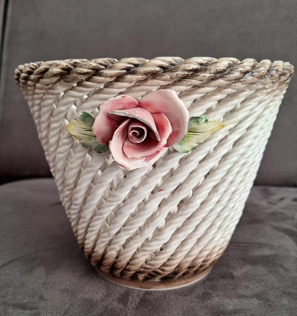 Vintage Italiaans keramische bloempot, Ophalen of Verzenden