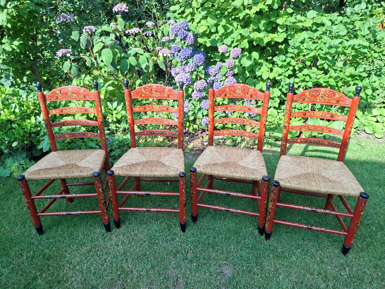 stevige originele hindelooper stoelen, Huis en Inrichting, Stoelen, Ophalen, Gebruikt, Vier, Hindeloopen