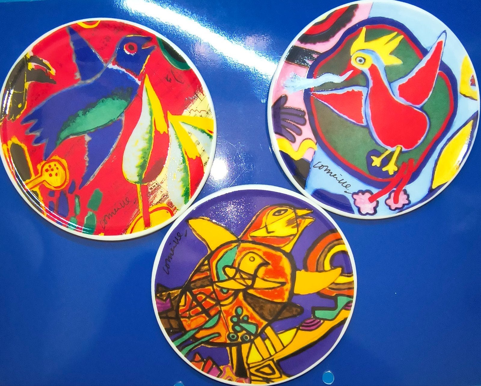 Set van 3 Corneille onderzetters - Kleurrijke vogels, Meerkleurig, Nieuw, Ophalen of Verzenden, Klassiek
