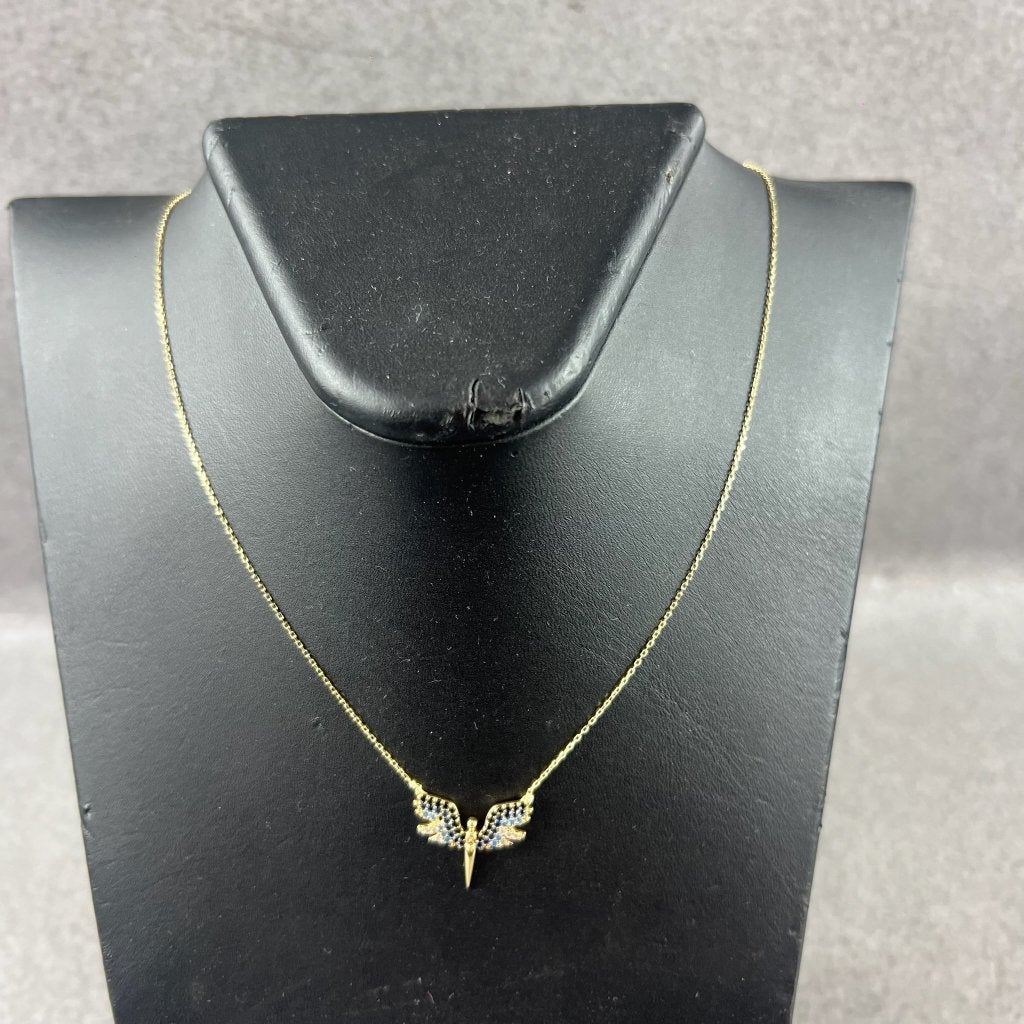 Gouden Ketting | 14k | 2,34g | engel | 47cm | 416846, Met hanger, Gebruikt, Ophalen of Verzenden, Goud