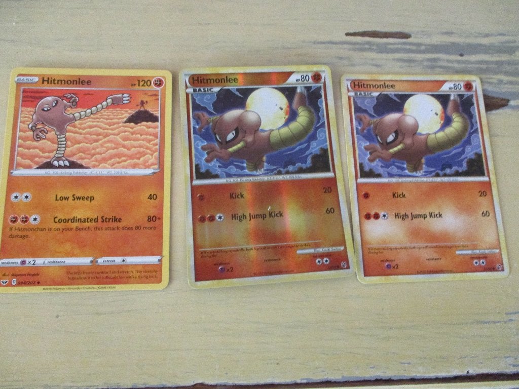 3 pokemon kaarten goede kwaliteit van Hitmonlee, Hobby en Vrije tijd, Ophalen of Verzenden, Nieuw