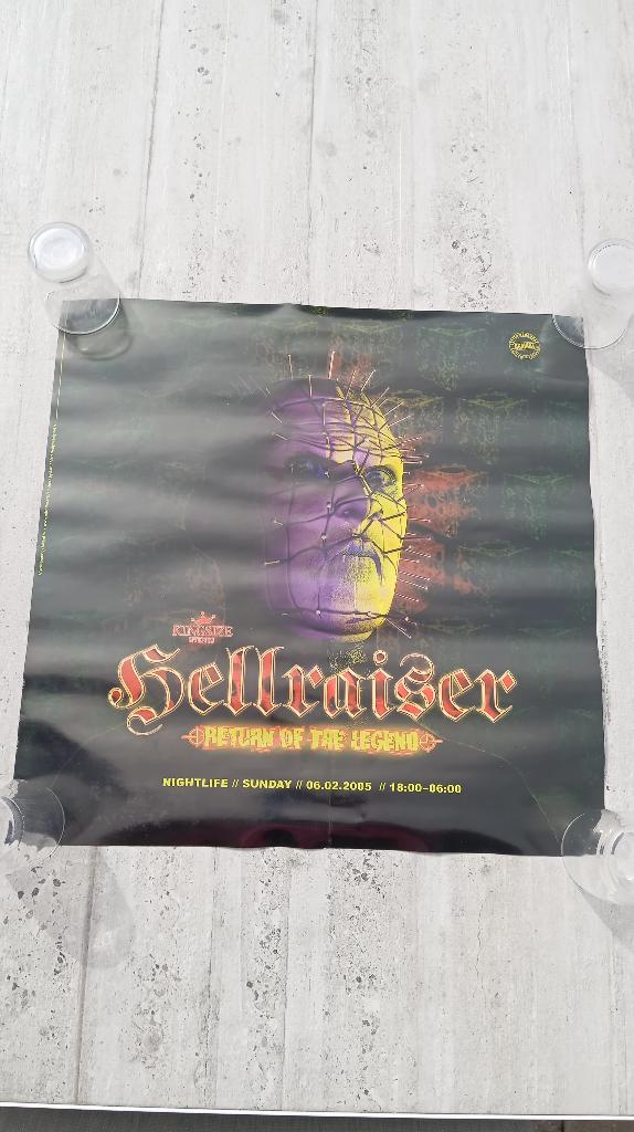 vintage Hellraiser gabber hardcore flyer uit 2005, Verzamelen, Vierkant, Ophalen of Verzenden, Zo goed als nieuw, A1 t/m A3