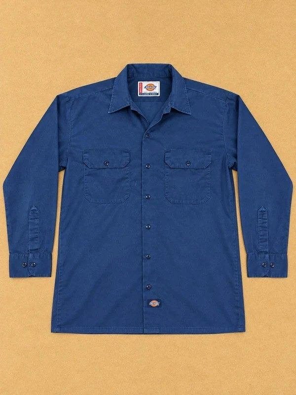 Dickies overhemd werkshirt blauw M, Blauw, Dickies, Ophalen of Verzenden, Zo goed als nieuw