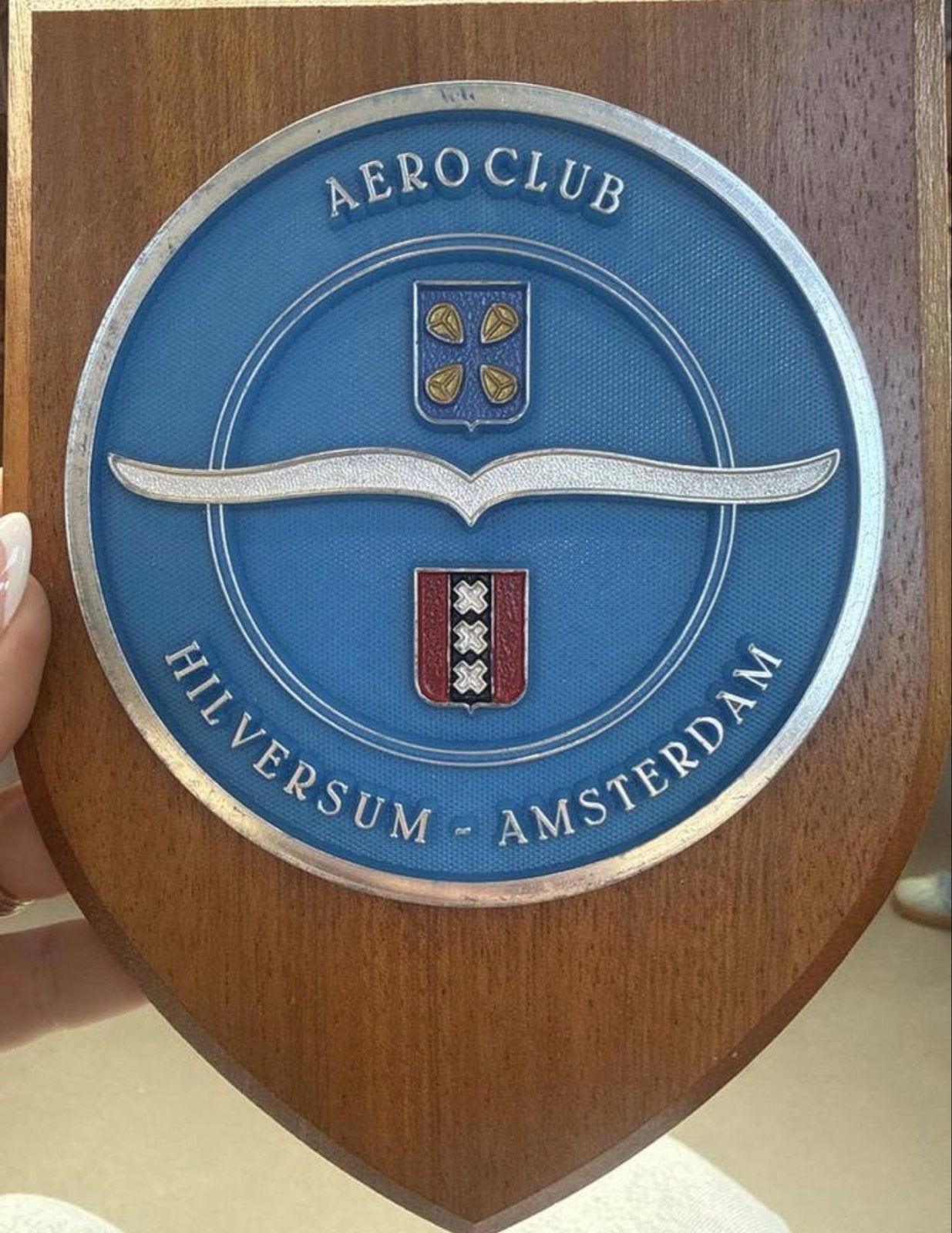 Vintage Aero Club Hilversum - Amsterdam Plaquette, Antiek en Kunst, Ophalen of Verzenden