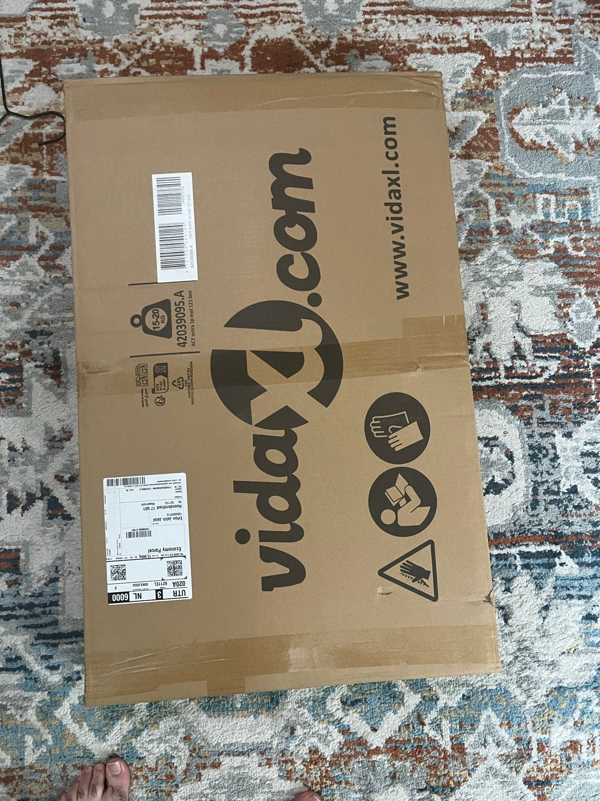 Nieuwe in doos vidaXL tuinbox 129x67x65 cm antraciet, Ophalen, Nieuw, Metaal, Containerberging