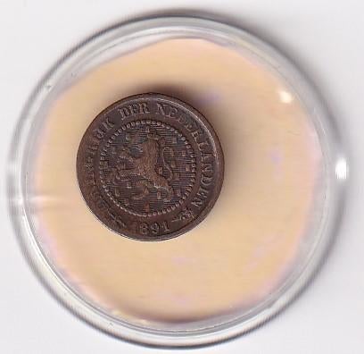 1/2 Cent 1891 Zeer Goed, Verzenden, Koningin Wilhelmina, Overige waardes, Losse munt