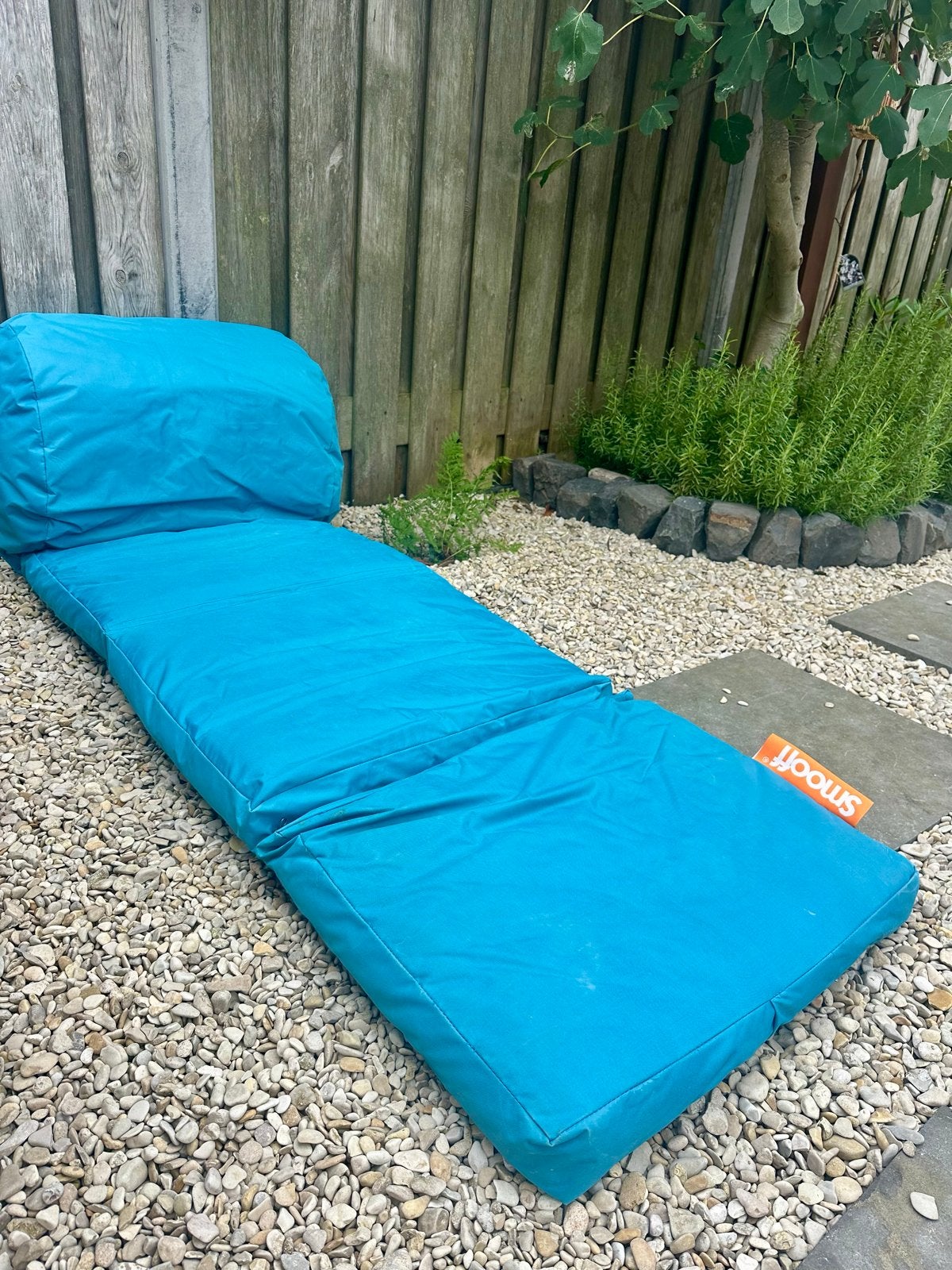 Smooff zitzak/ligbed 2x - Turquoise, Ophalen, Gebruikt, Textileen, Inklapbaar