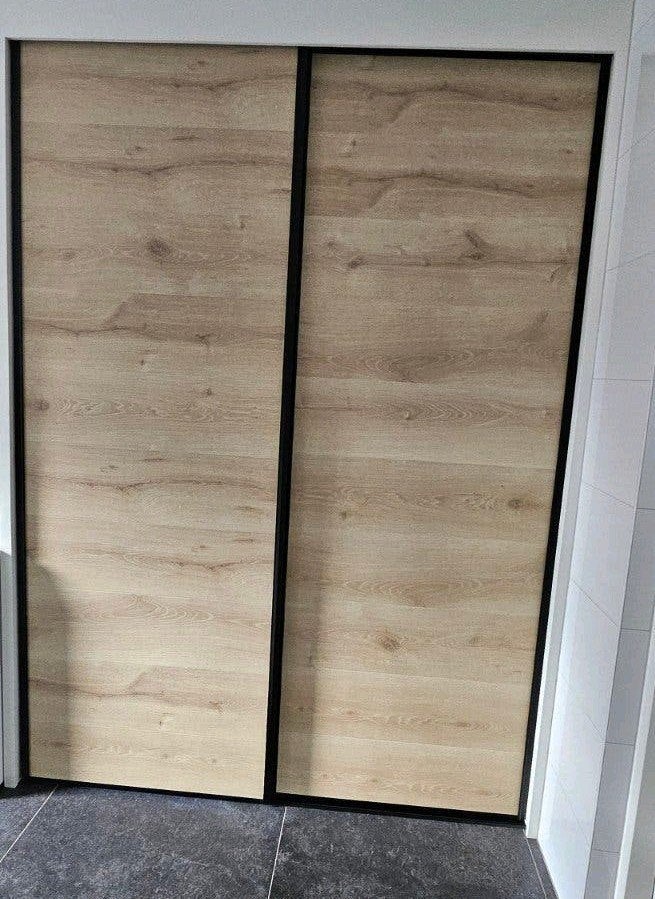 Twee schuifdeuren voor kast - inclusief railsysteem, Gebruikt, 200 cm of meer, 50 tot 100 cm, 25 tot 50 cm