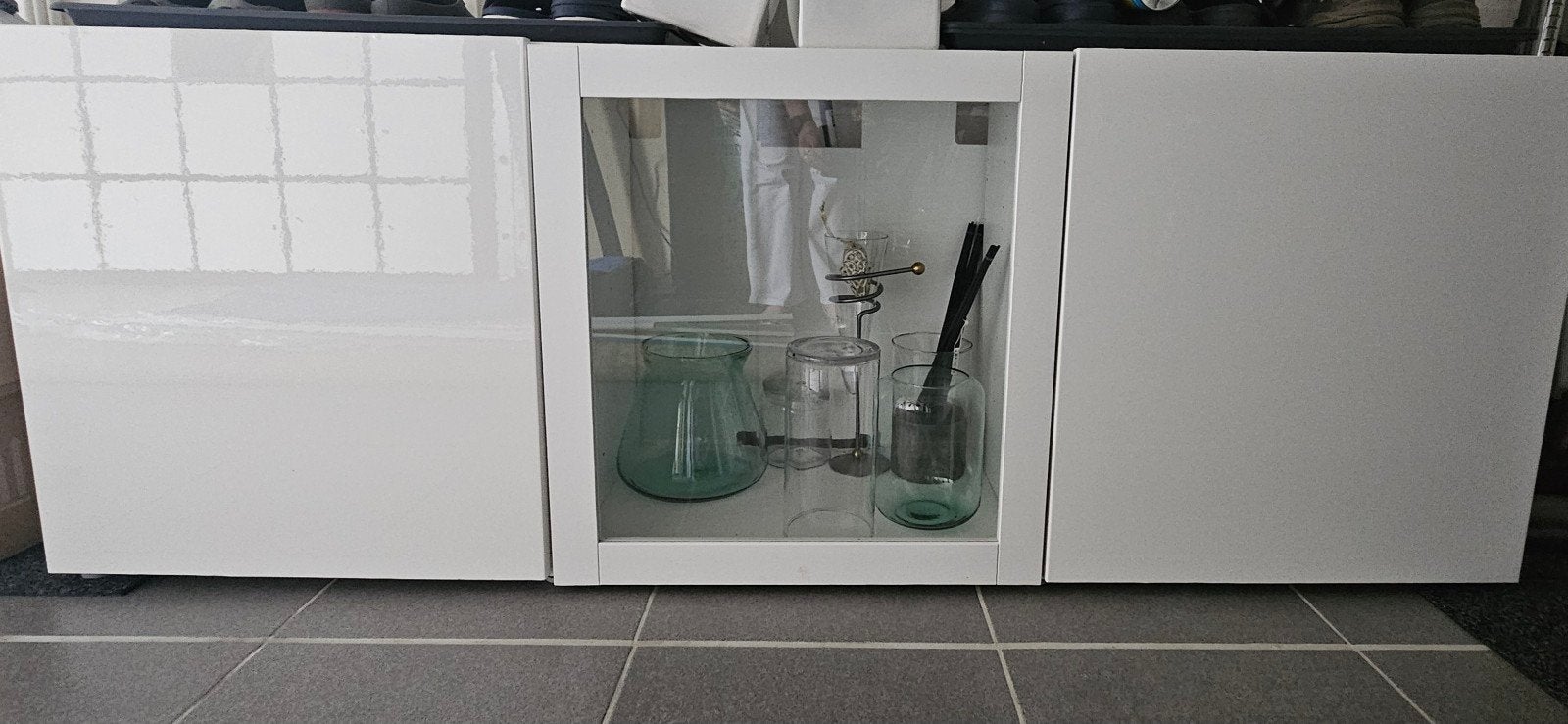 Besta Ikea tv meubel hoogglans, Ophalen, 150 tot 200 cm, 25 tot 50 cm, Gebruikt