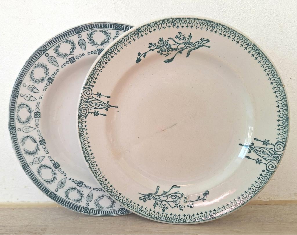 Antieke dessert/ontbijtborden A.M.C. Wasmuel & St Amand, Ophalen of Verzenden