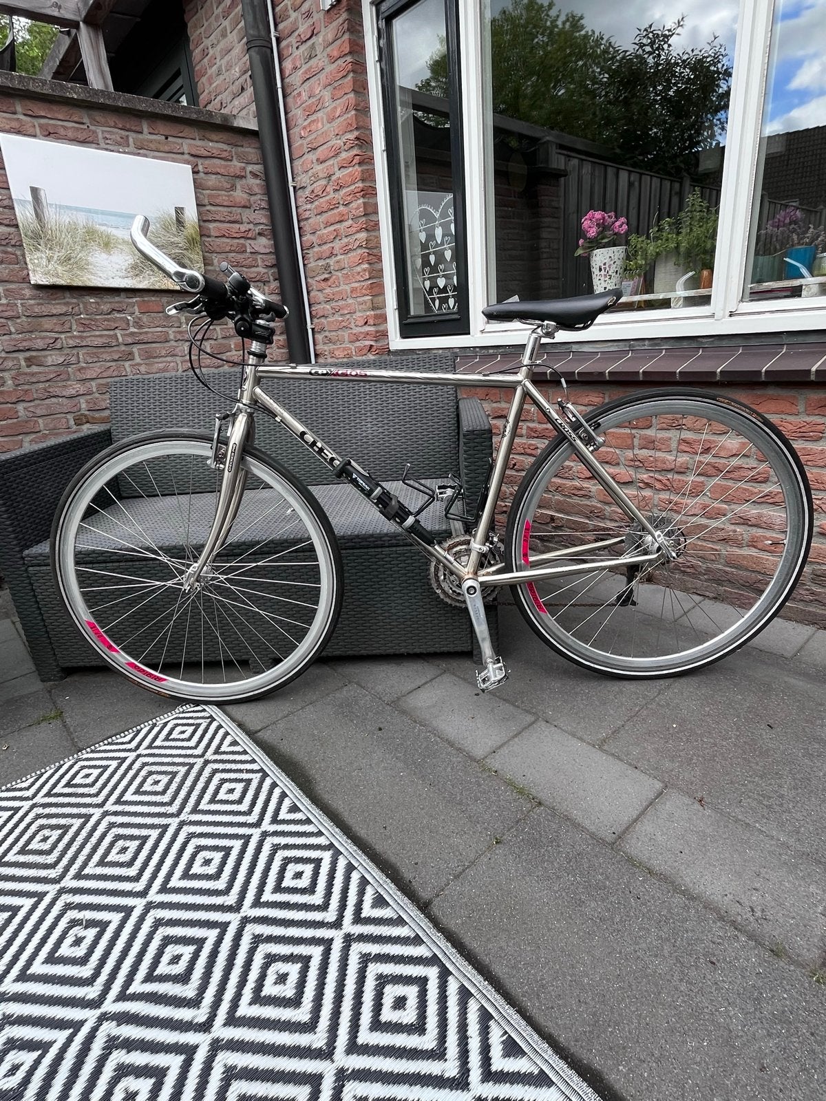 Racefiets Checker Pig CPXG05 Hybride Fiets - Titanium Look, Fietsen en Brommers, Fietsen | Racefietsen, Gebruikt, Heren, Overige merken