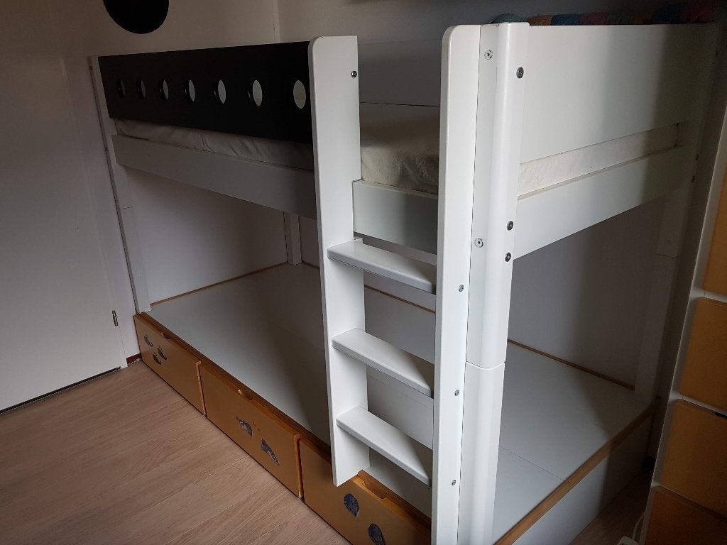 Flexa halfhoogslaper matrasmaat 90-200 cm wit, Ophalen, Eenpersoons, Zo goed als nieuw, 200 cm