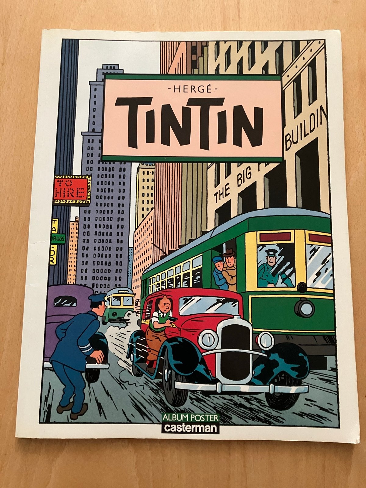 Tintin poster boek 1986 - Casterman Album Poster, Eén stripboek, Ophalen of Verzenden, Gelezen
