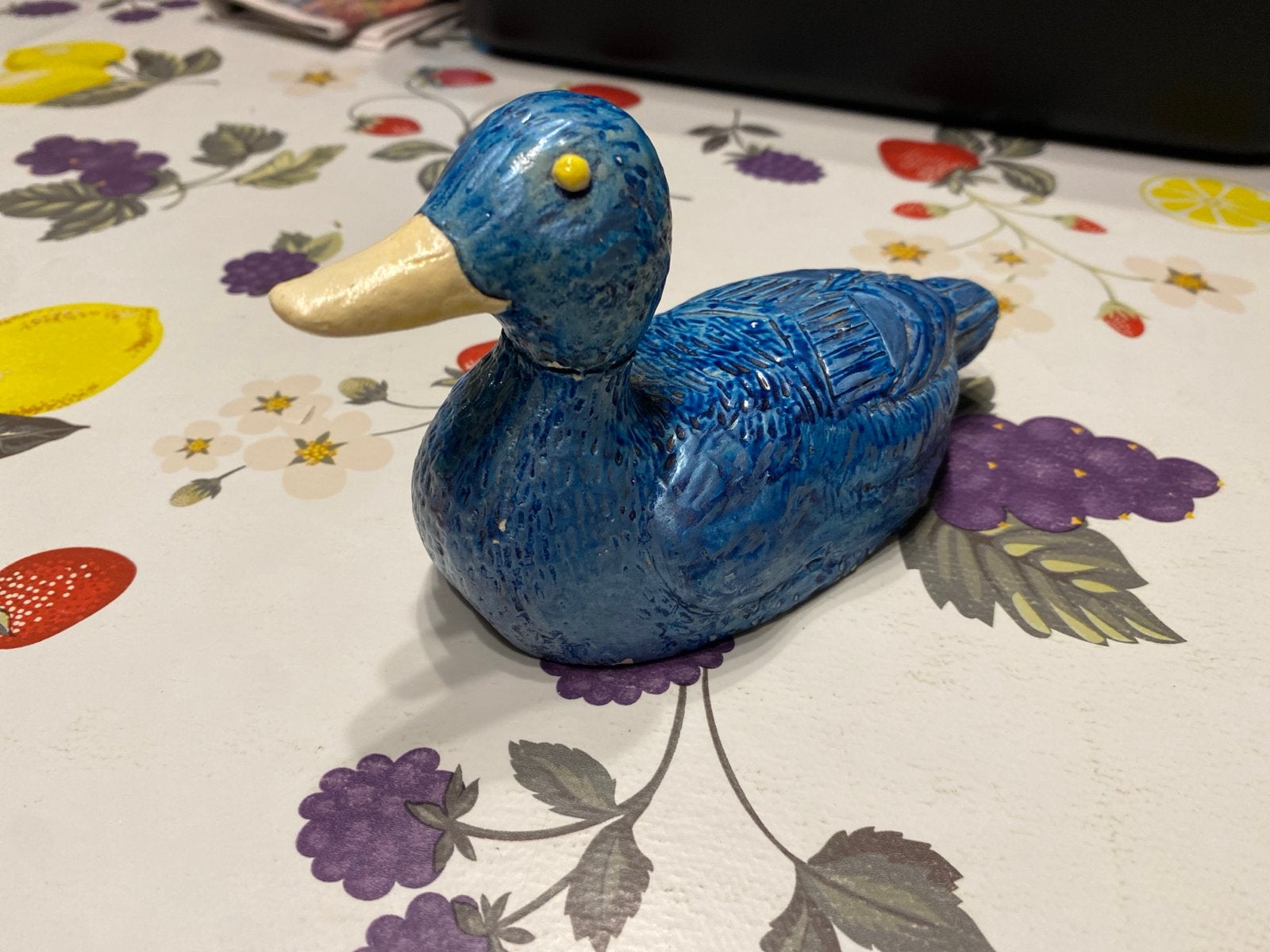 Decoratieve blauwe eend van keramiek, Antiek en Kunst, Ophalen of Verzenden