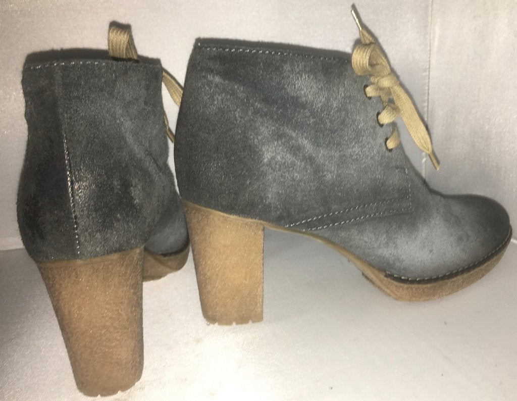 MANAS DESIGN blauwe geschuurd leren SEXY enkel laarzen mt, Ophalen, Blauw, Lage of Enkellaarzen, Manas