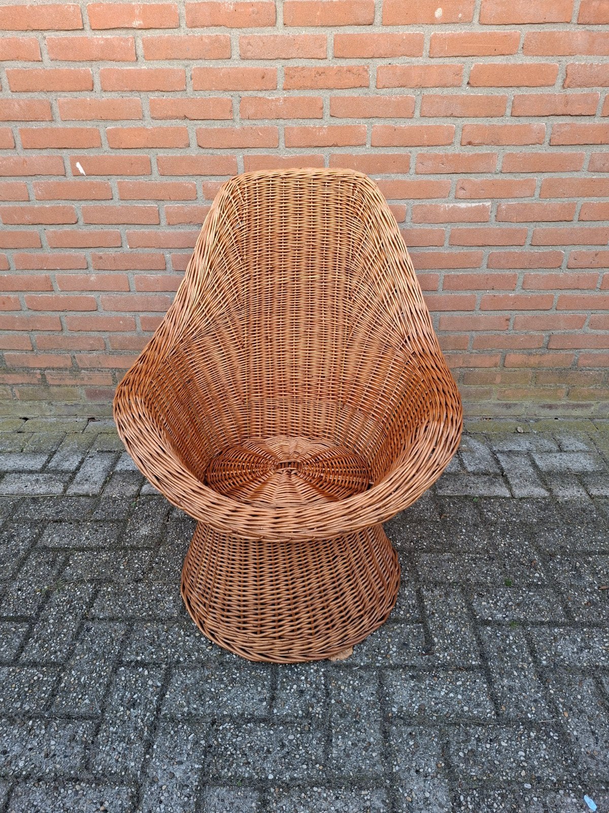 vintage Rotan Kuipstoel, Huis en Inrichting, Ophalen, Bruin, Gerrit mouwweg 91 8075 AH Elspeet, Zo goed als nieuw