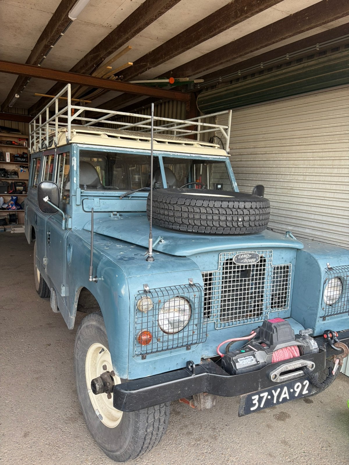 Land Rover Series 109, 2286 cc, 4 cilinders, Blauw, Handgeschakeld