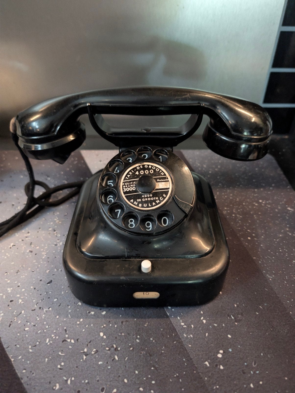 Vintage PTT Heemaf Telefoon bakeliet- Zwart, Telecommunicatie, Vaste telefoons | Niet Draadloos, Ophalen of Verzenden