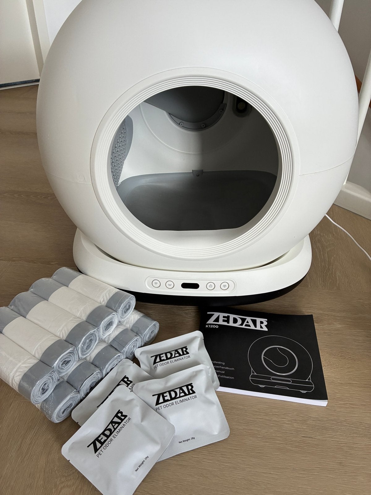 Zedar K1200 automatische kattenbak, Dieren en Toebehoren, Ophalen, Zelfreinigend, Zo goed als nieuw, Open