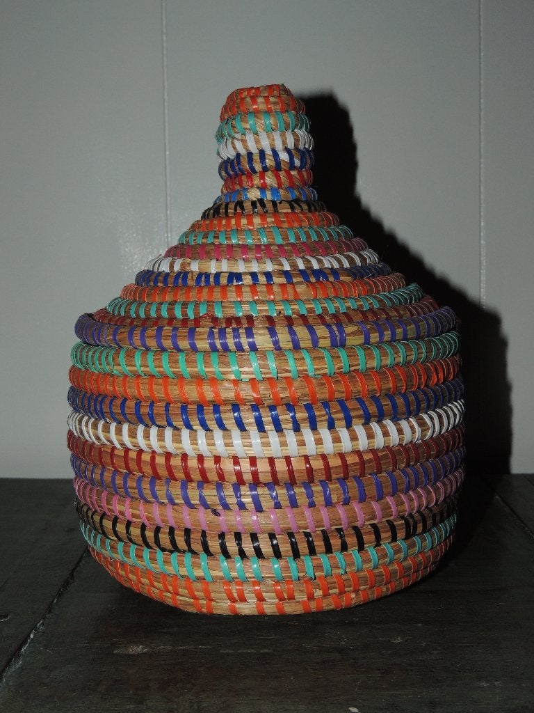Mand met deksels 30 cm fairtrade handwerk uit India € 14,95, Huis en Inrichting, Ophalen, Nieuw