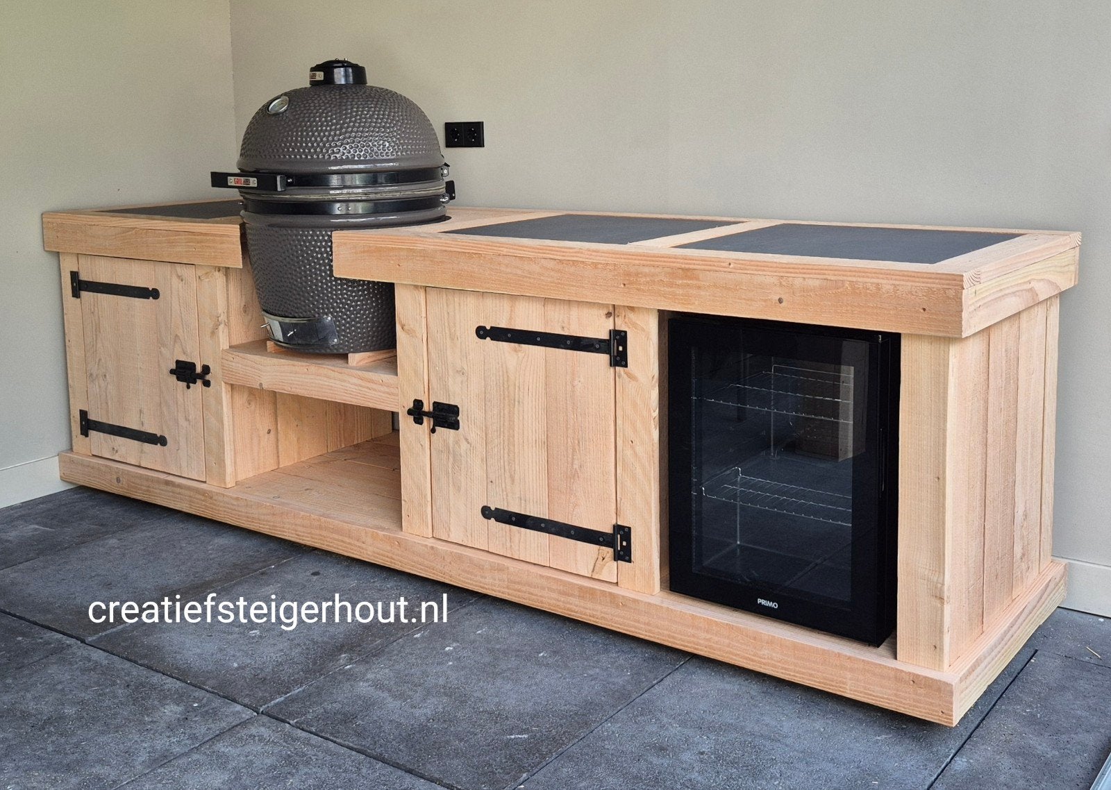 Buitenkeuken douglas hout voor kamado grill egg en koelkast, Tuin en Terras, Verzenden, Nieuw, Houtskool, Inbouw