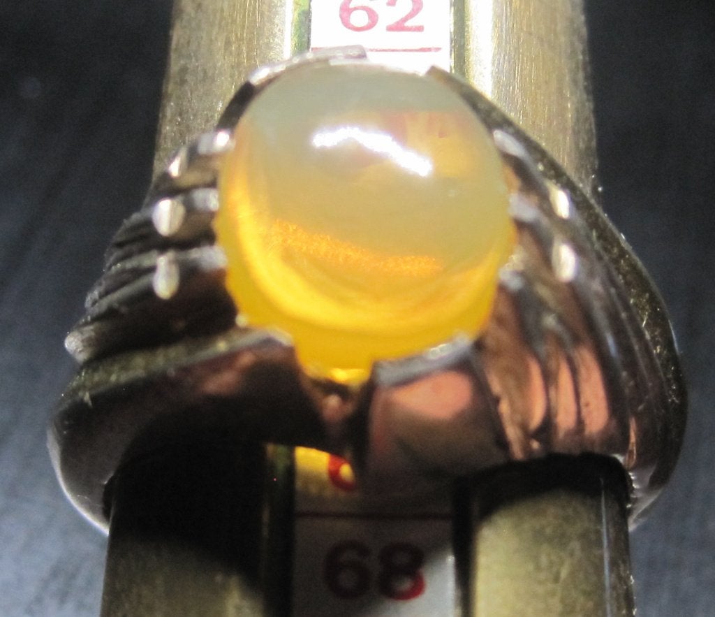 Opaal zilver 950 ring %100 natuurlijk opaal groot ring M 21, Ophalen, 20 of groter, Zo goed als nieuw, Dame of Heer