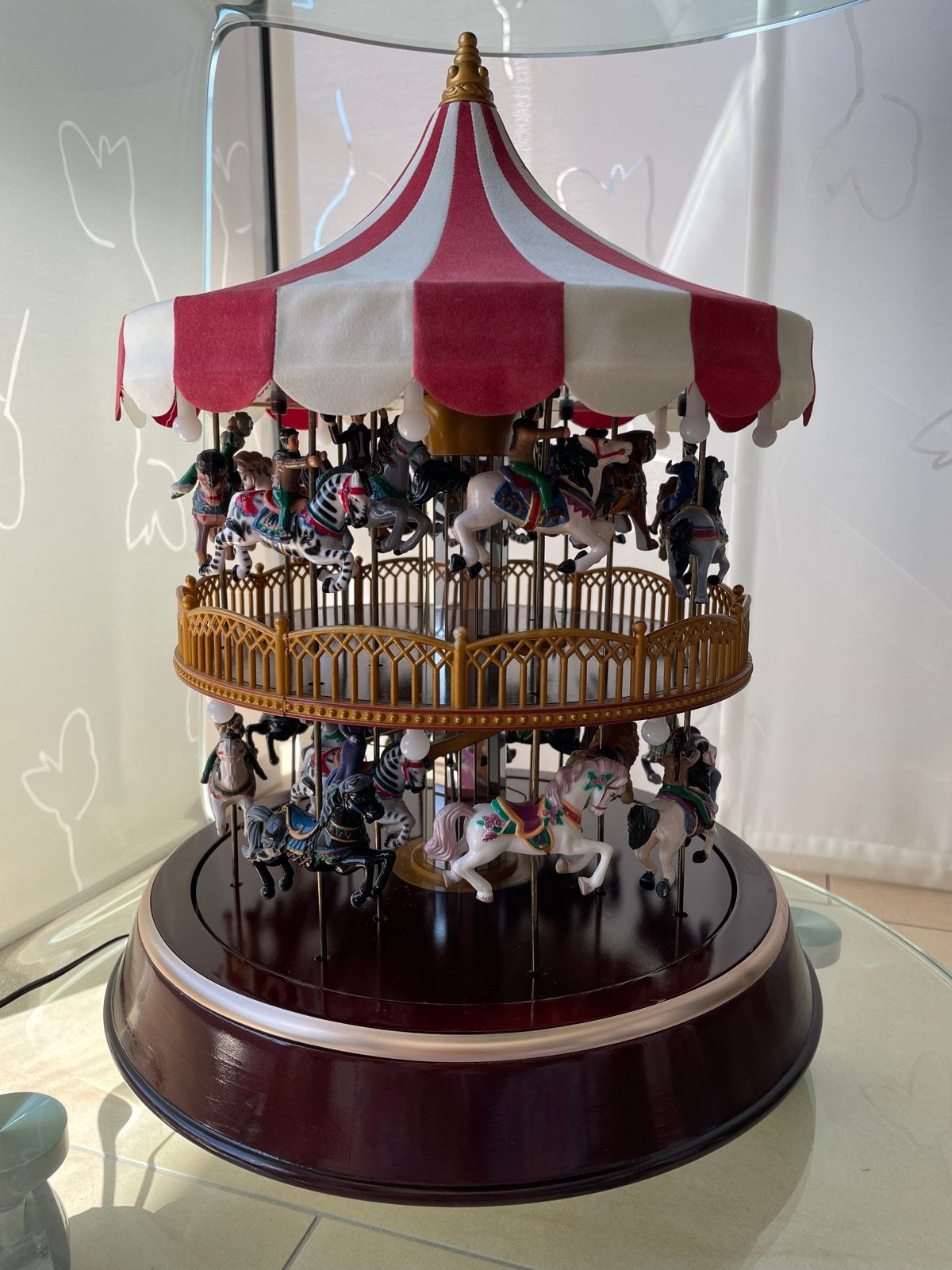 Mr Christmas Vintage Carrousel Muziekdoos Dubbeldekker, Ophalen, Zo goed als nieuw