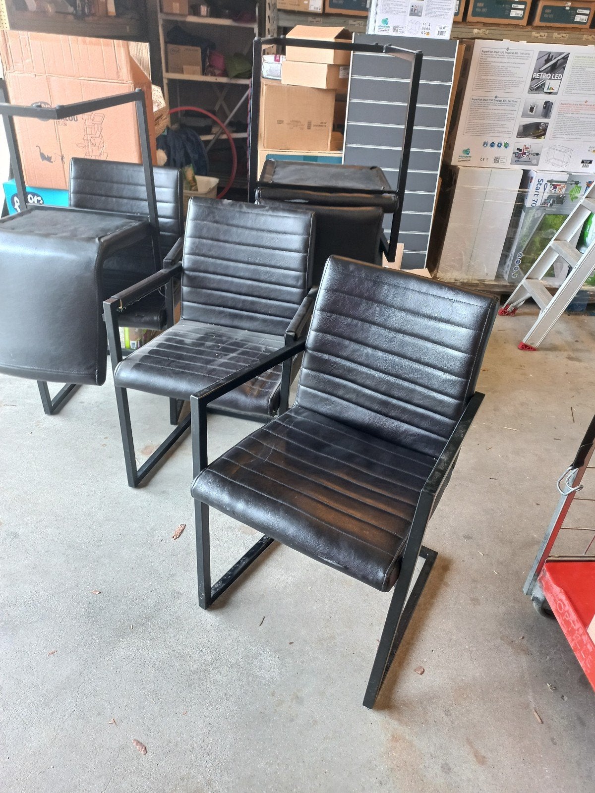 Kantoor/ eetkamer stoelen, Ophalen, Gebruikt, Zwart, Metaal