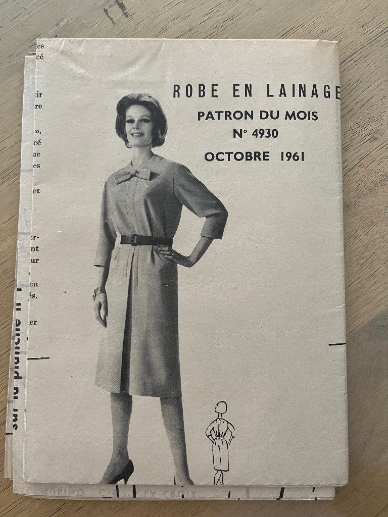Frans Vintage Naaipatroon – Robe en Lainage, Hobby en Vrije tijd, Kledingpatronen, Overige merken, Overige typen, Vrouw, Ophalen of Verzenden