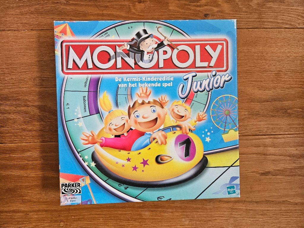 Monopoly Junior kermis editie, Drie of vier spelers, Ophalen of Verzenden, Zo goed als nieuw, Hasbro