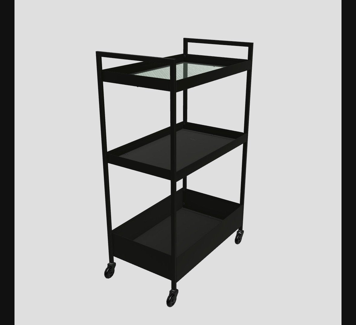 NISSAFORS trolley - Zwart, 50.5x30x83 cm, Ophalen, Nieuw