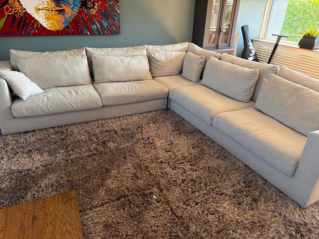 Royale lounge hoekbank Mart Kleppe - z.g.a.n., Ophalen, 100 tot 125 cm, Hoekbank, 300 cm of meer