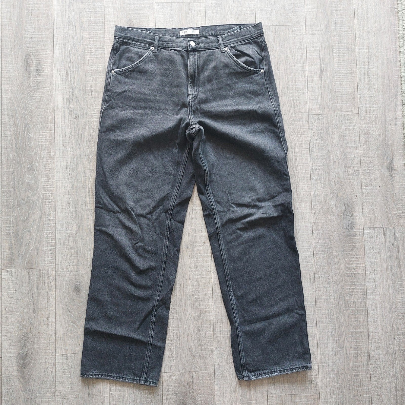 Zara baggy straight jeans 46, W36 - W38 (confectie 52/54), Zara, Zwart, Ophalen of Verzenden