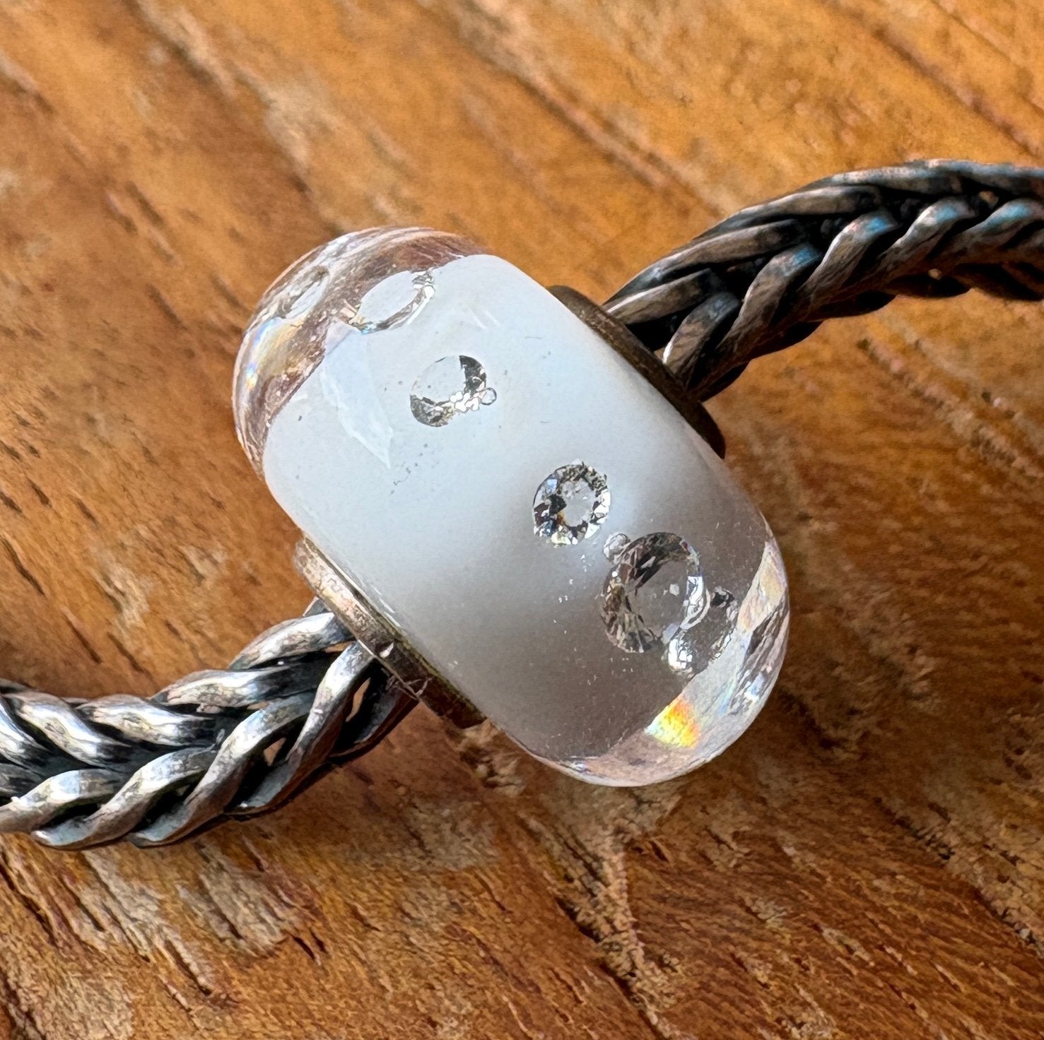 Trollbeads Diamond Like Wit NIEUW, Sieraden, Tassen en Uiterlijk, Bedels, Verzenden, Nieuw, Parel, Trollbeads