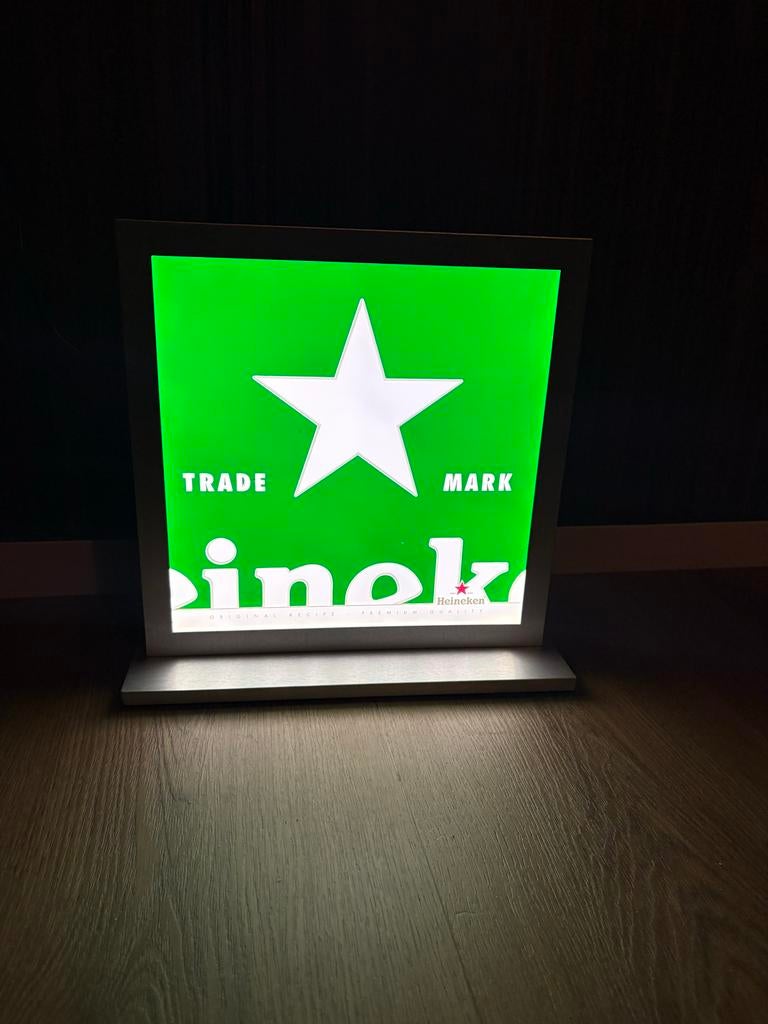Heineken Lichtreclame - 32x31.5 cm, Verzamelen, Biermerken, Ophalen of Verzenden, Gebruikt, Overige typen, Heineken