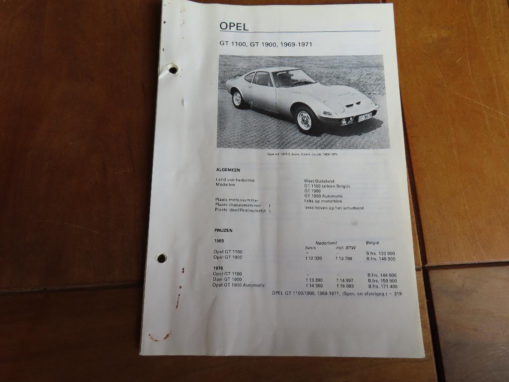 Vraagbaak Opel GT 1100, Opel GT 1900 1969-71 specs + afstel., Ophalen of Verzenden