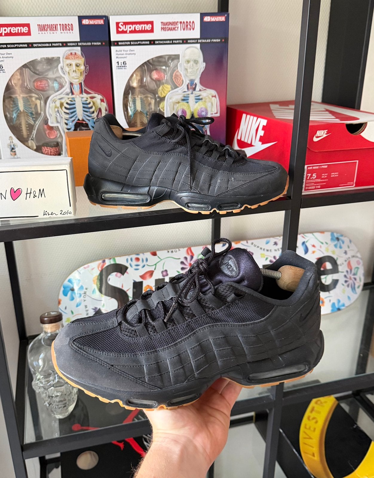 Nike Air Max 95 By You Black Gum, Ophalen of Verzenden, Zo goed als nieuw, Overige kleuren, Sneakers of Gympen