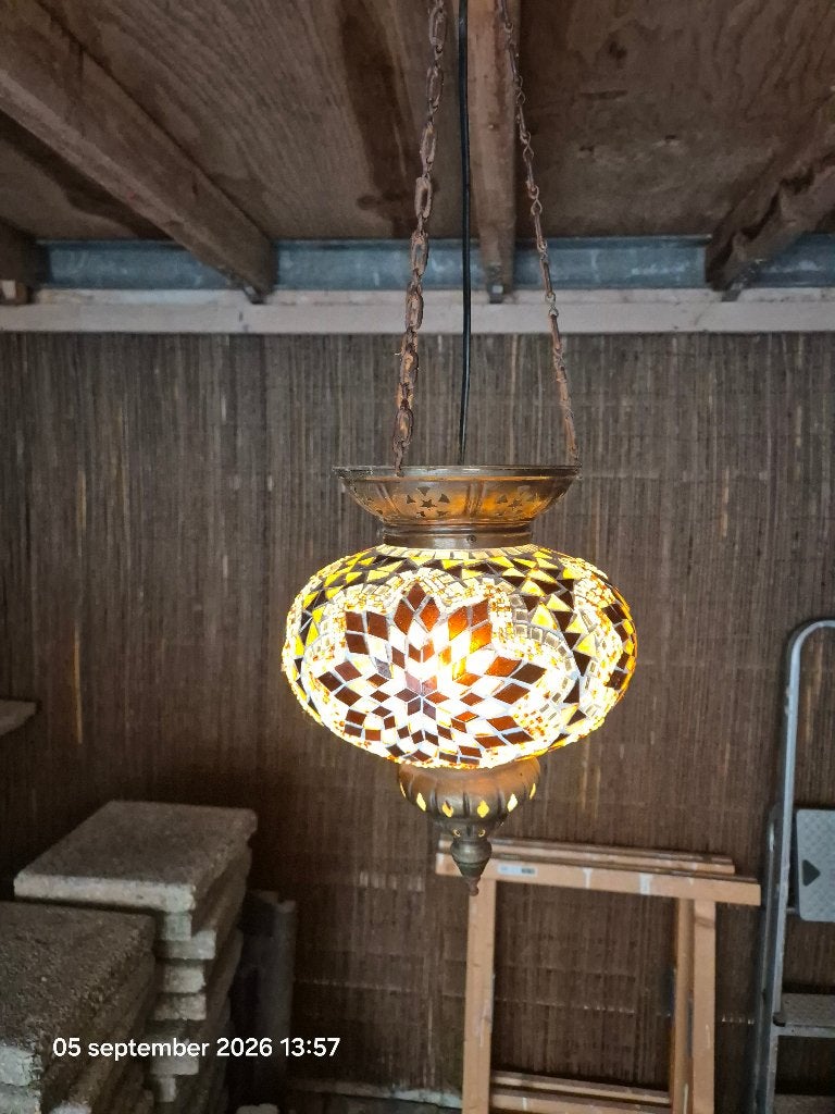 Voordelige Turkse lamp, Ophalen, Zo goed als nieuw, Glas, E27 (groot)