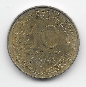 Frankrijk 10 centimes 1974 KM# 929, Verzenden, Frankrijk, Losse munt